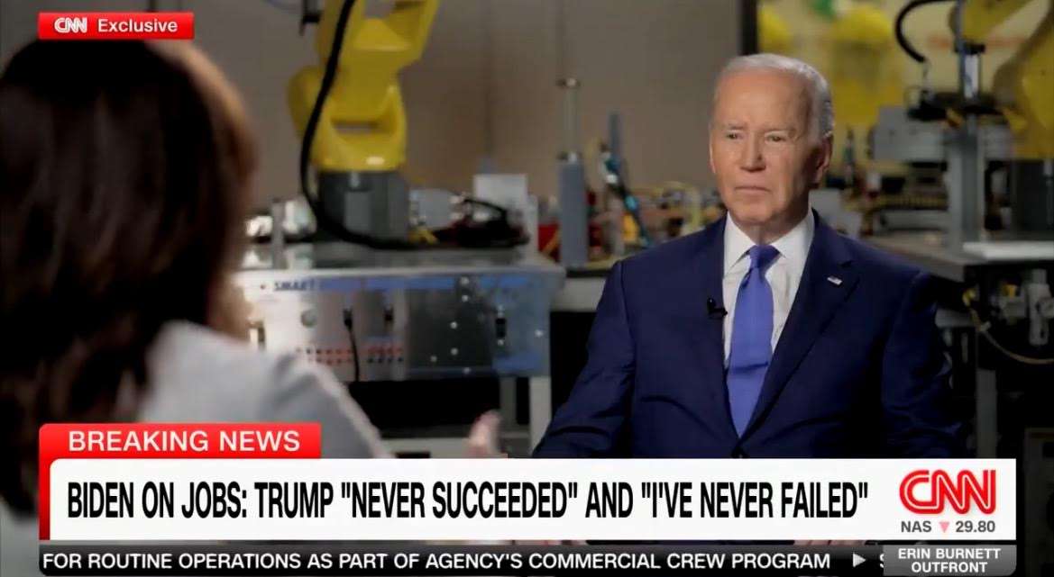 "I Have Never Failed!" - Unhinged Joe Biden in Dumpster Fire Interview with CNN's Erin Burnett (VIDEO) | The Gateway Pundit | by Cristina Laila