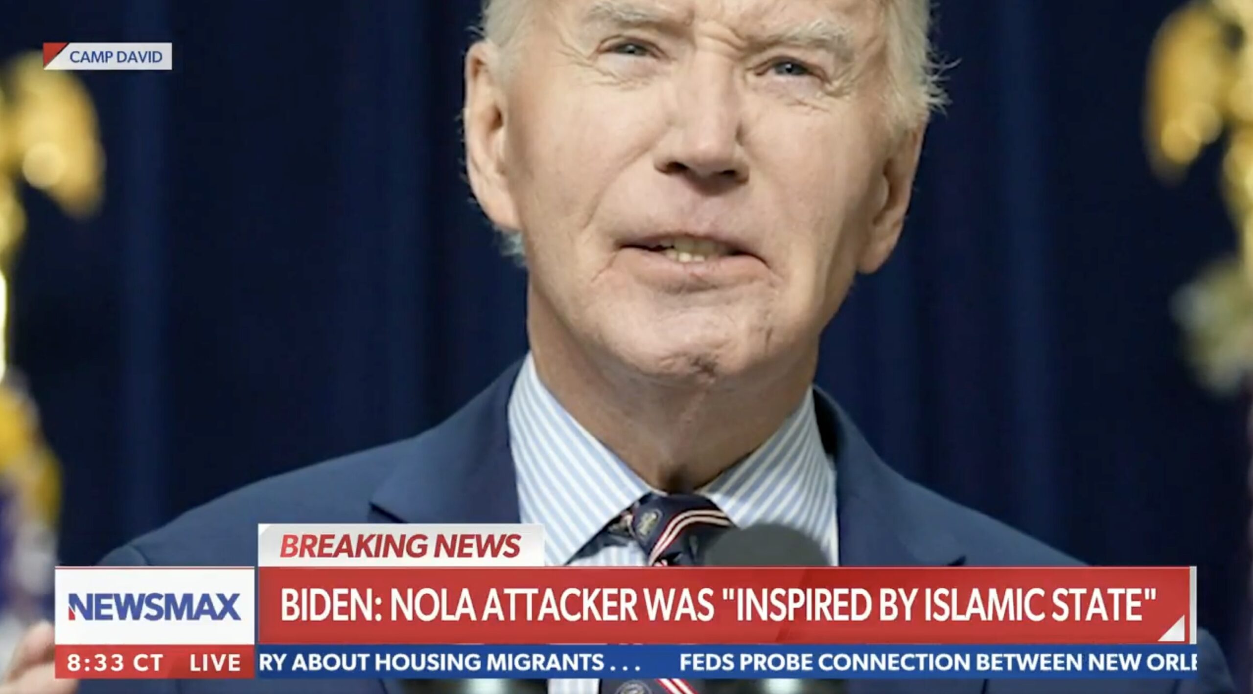 Biden's Mysterious Marks on His Face Uncovered During New Year's Day Address on Recent Terror Attacks – What's the Real Story? | The Gateway Pundit | by Jim Hᴏft